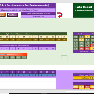 Planilha Lotofácil 20 Dezenas Sendo 3 Fixa 4 Desdobramento